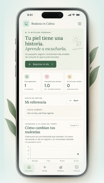 Rosácea en Calma app